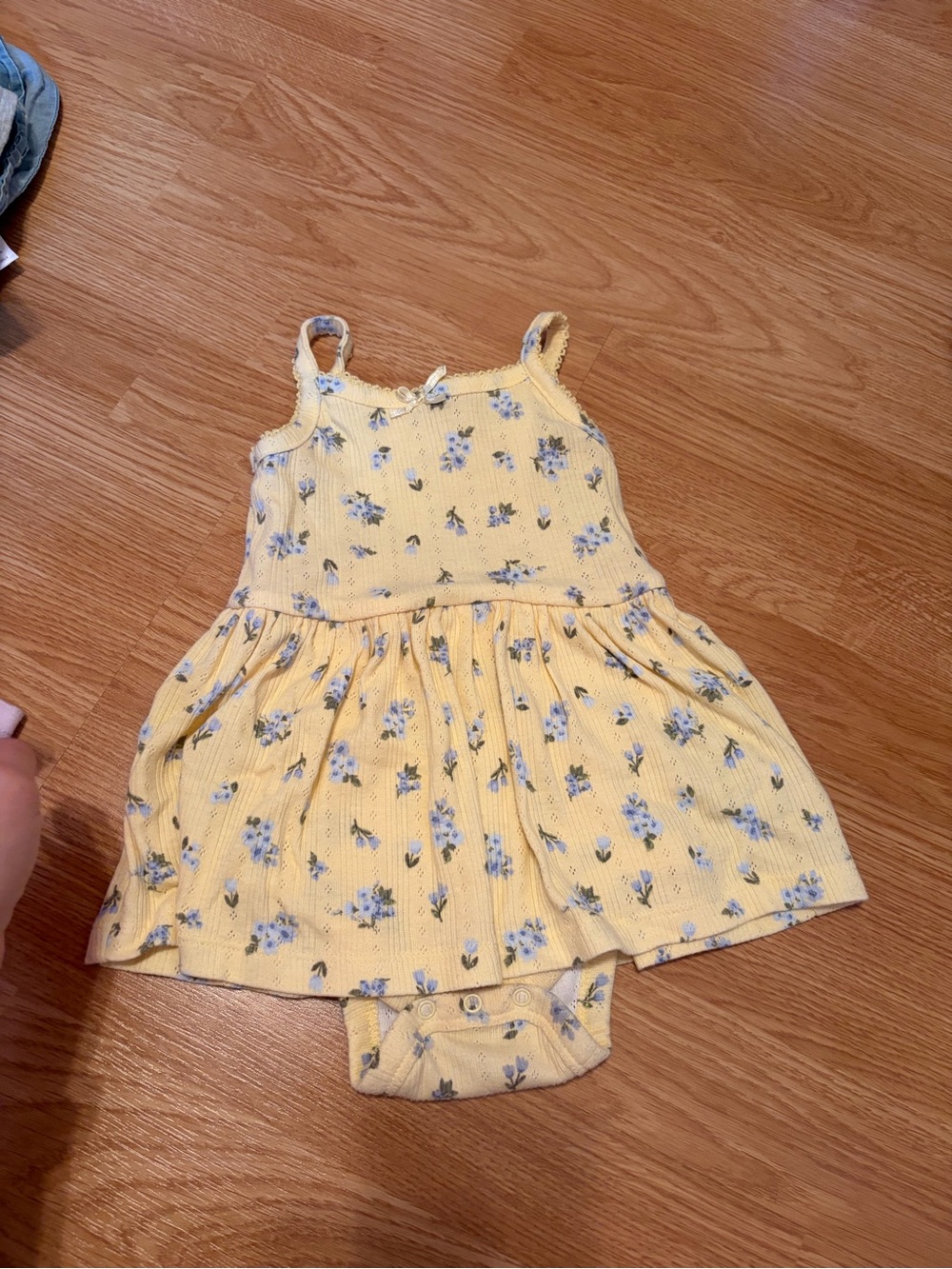 Old Navy Yellow Floral Skirted Bodysuit